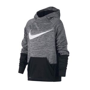 Nike Youth Gray and Black Therma Hoodie
